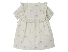 Lil Atelier coconut milk sløjfe kjole med striber til baby